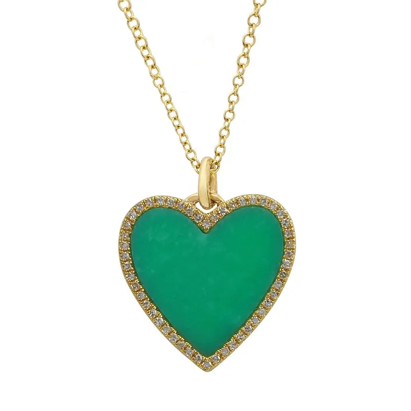 Diamond Turquoise Heart Pendant