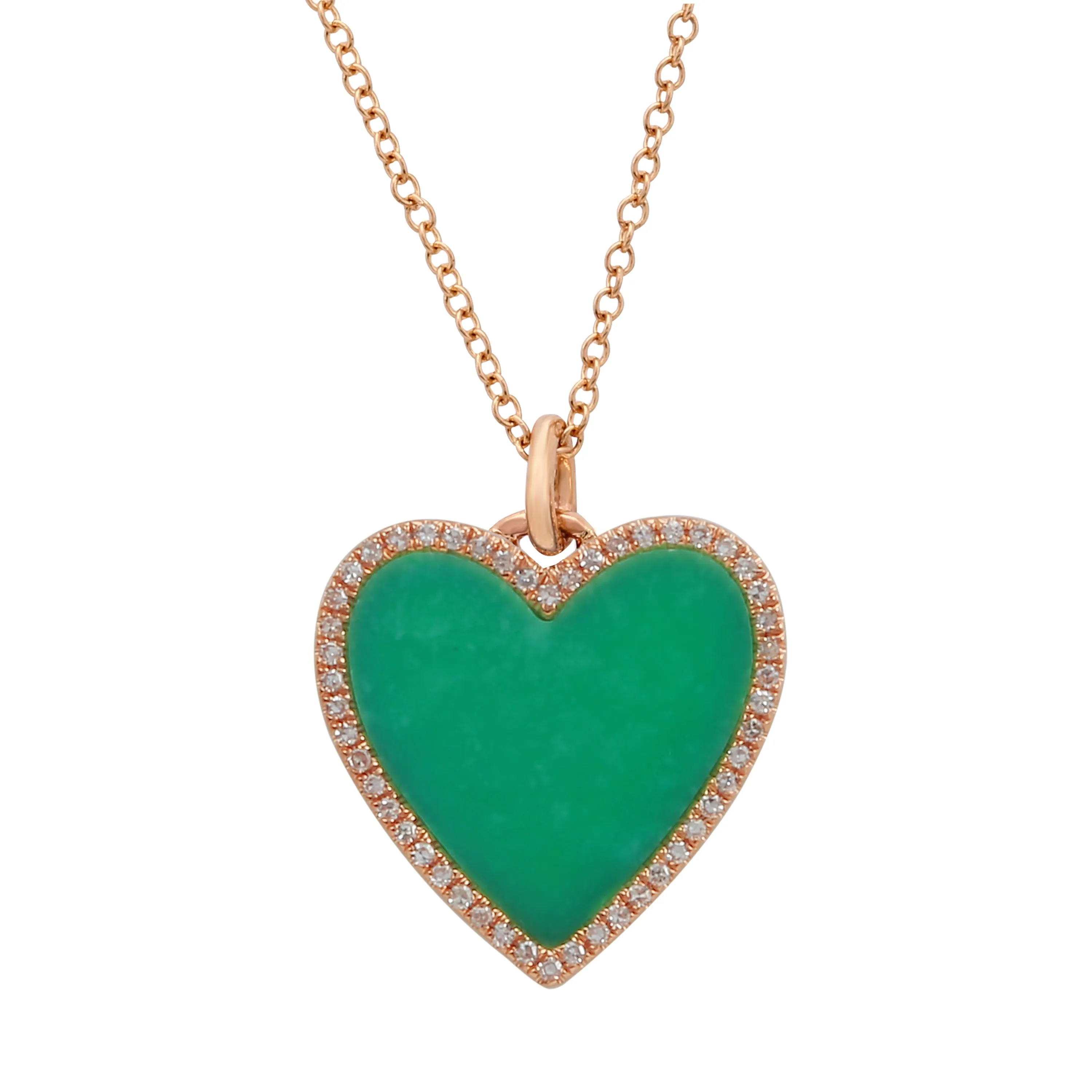 Diamond Turquoise Heart Pendant