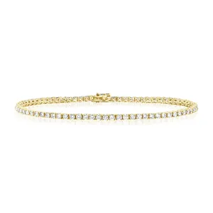 Elegant 2.92 Carat Diamond Tennis Bracelet in 14K Gold