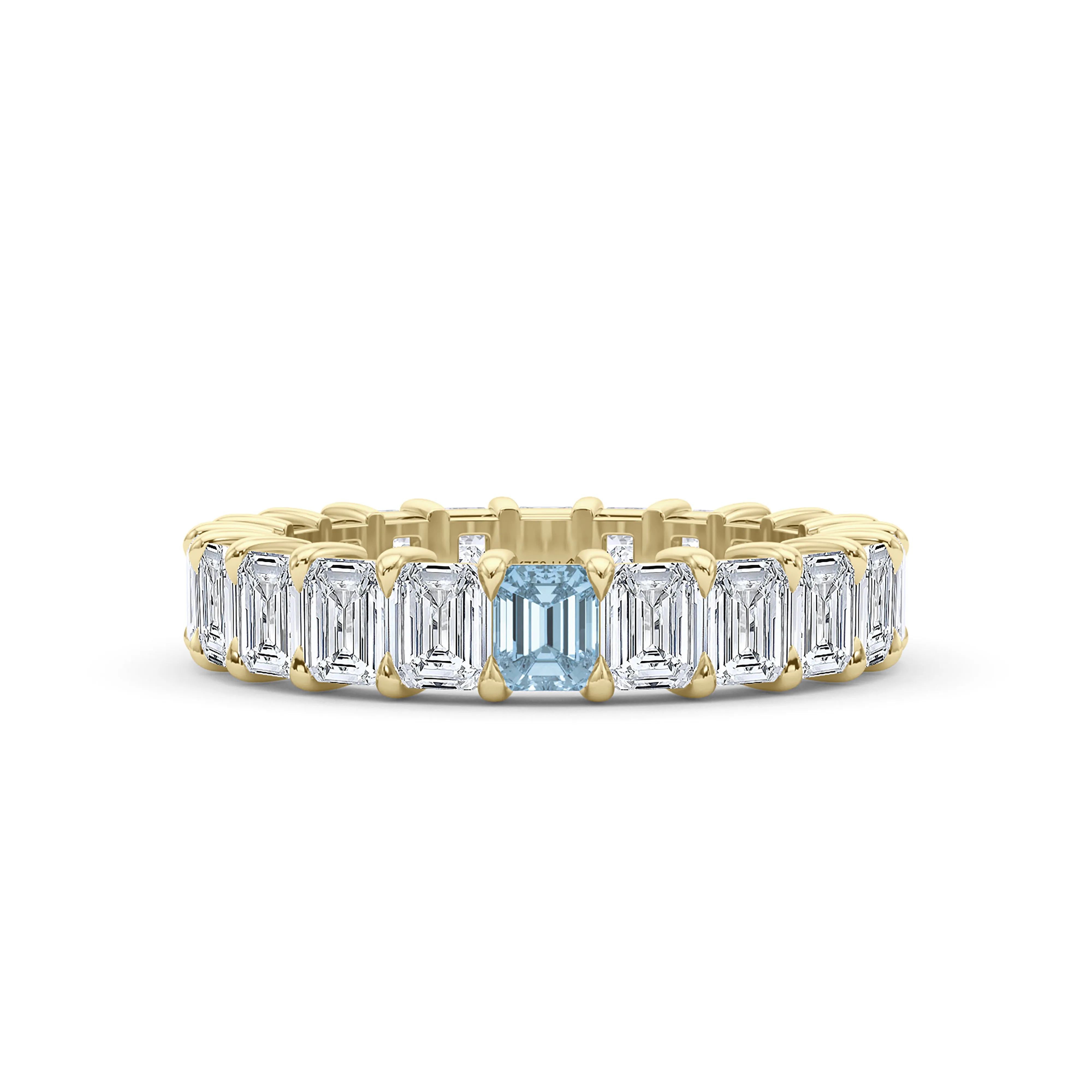 Emerald Cut Diamond & Birthstone Eternity Band