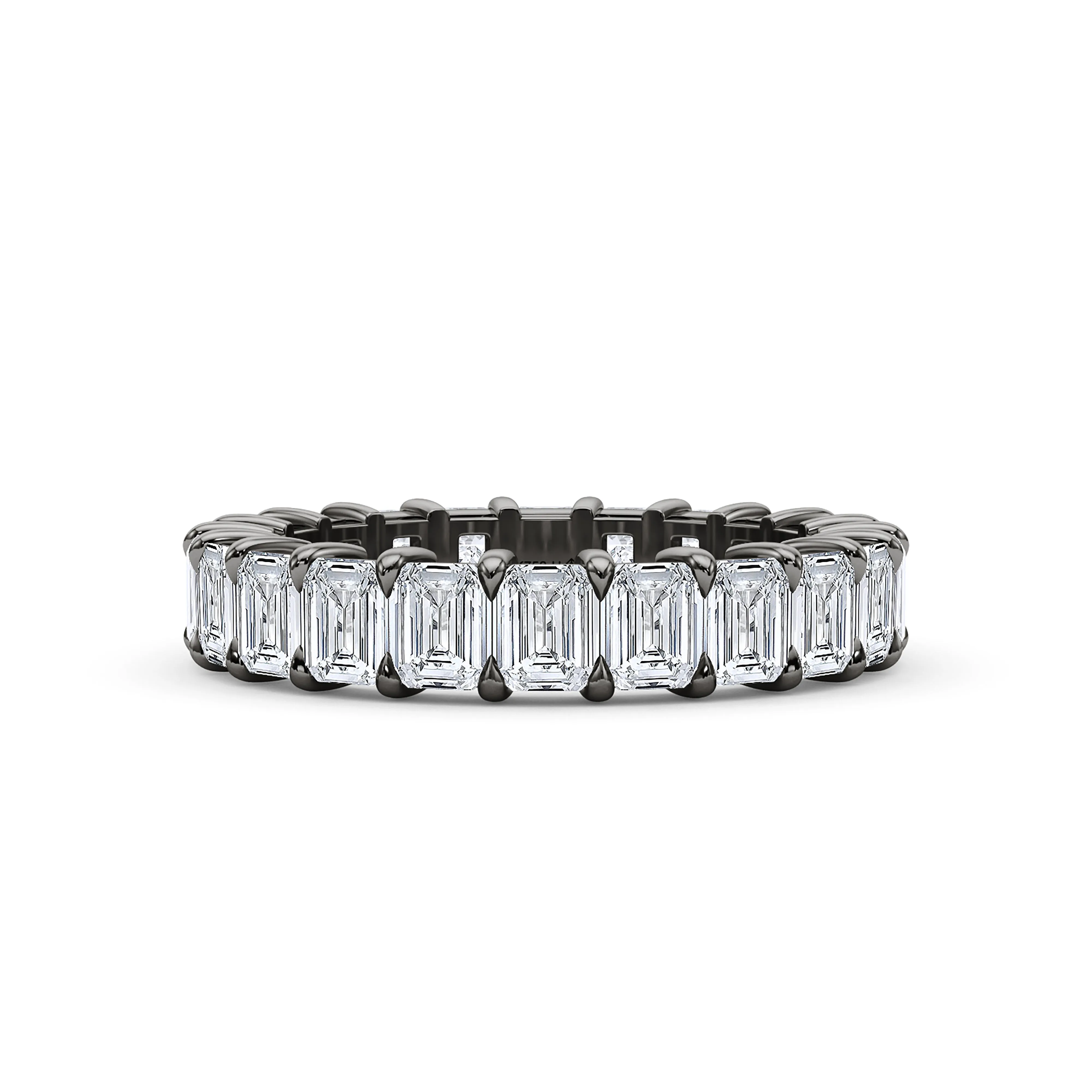 Emerald Cut Diamond & Birthstone Eternity Band