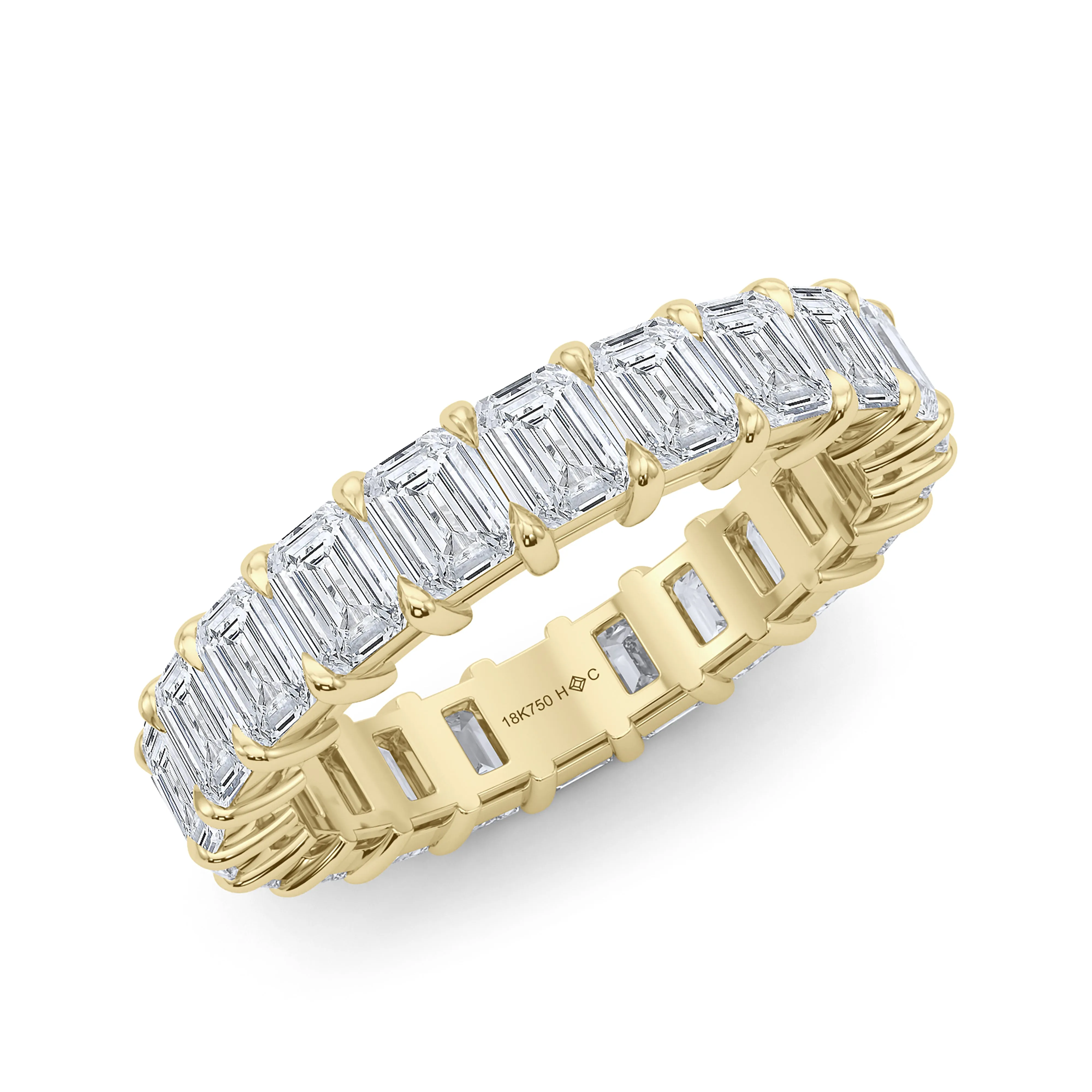 Emerald Cut Diamond & Birthstone Eternity Band