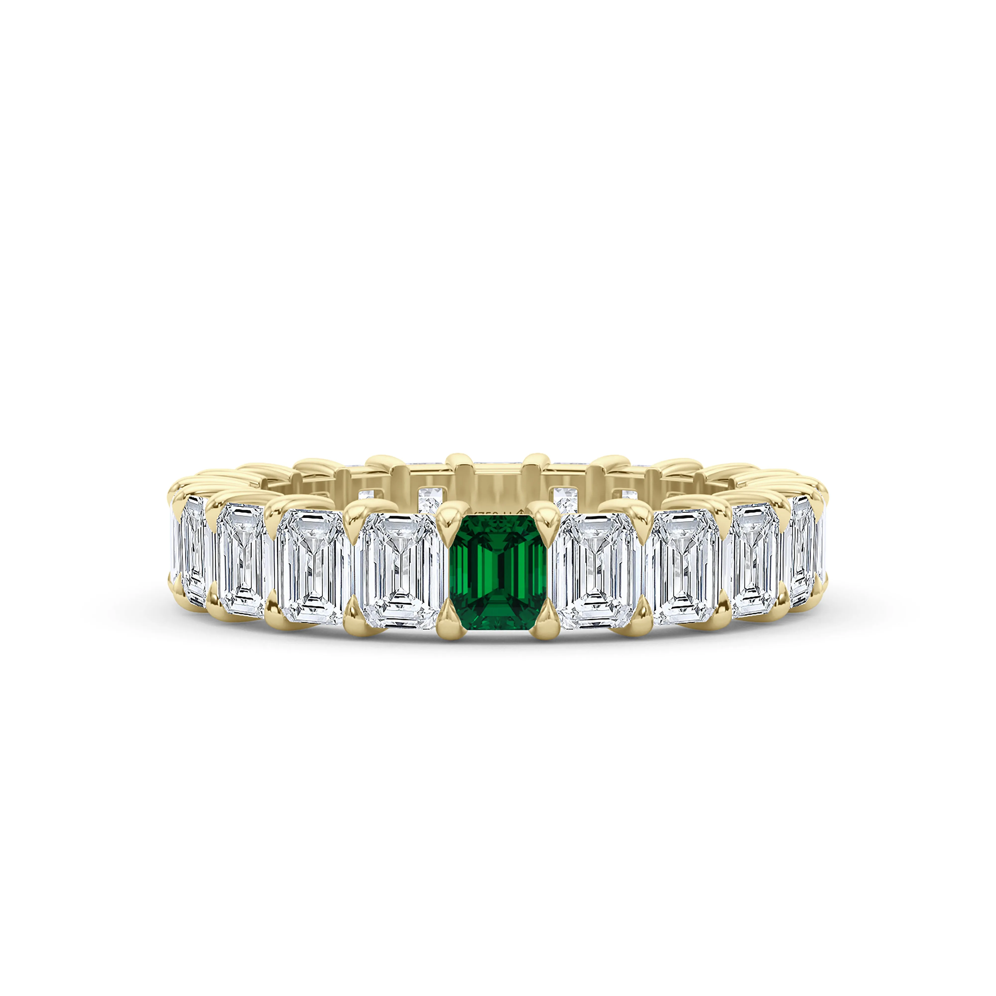 Emerald Cut Diamond & Birthstone Eternity Band