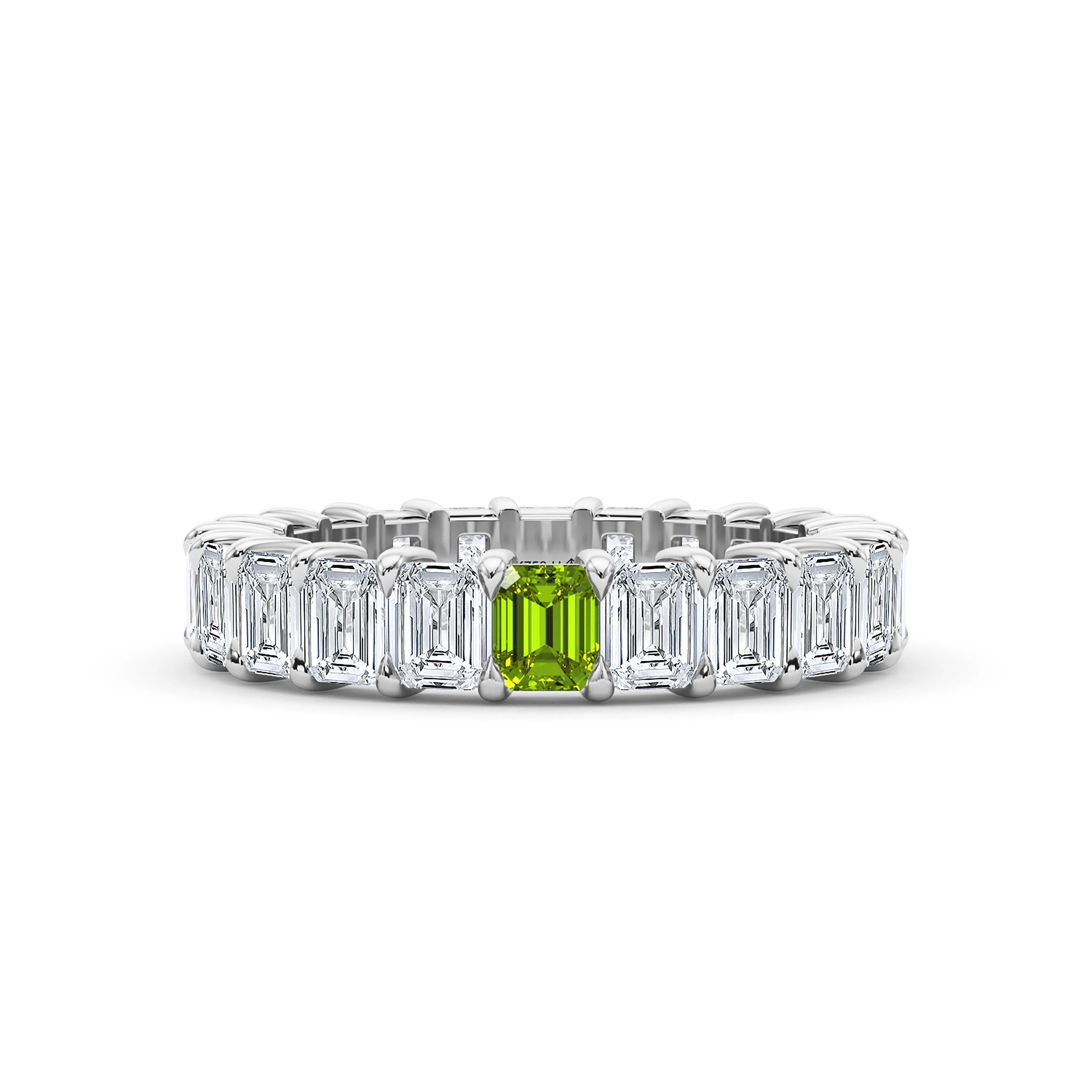 Emerald Cut Diamond & Birthstone Eternity Band