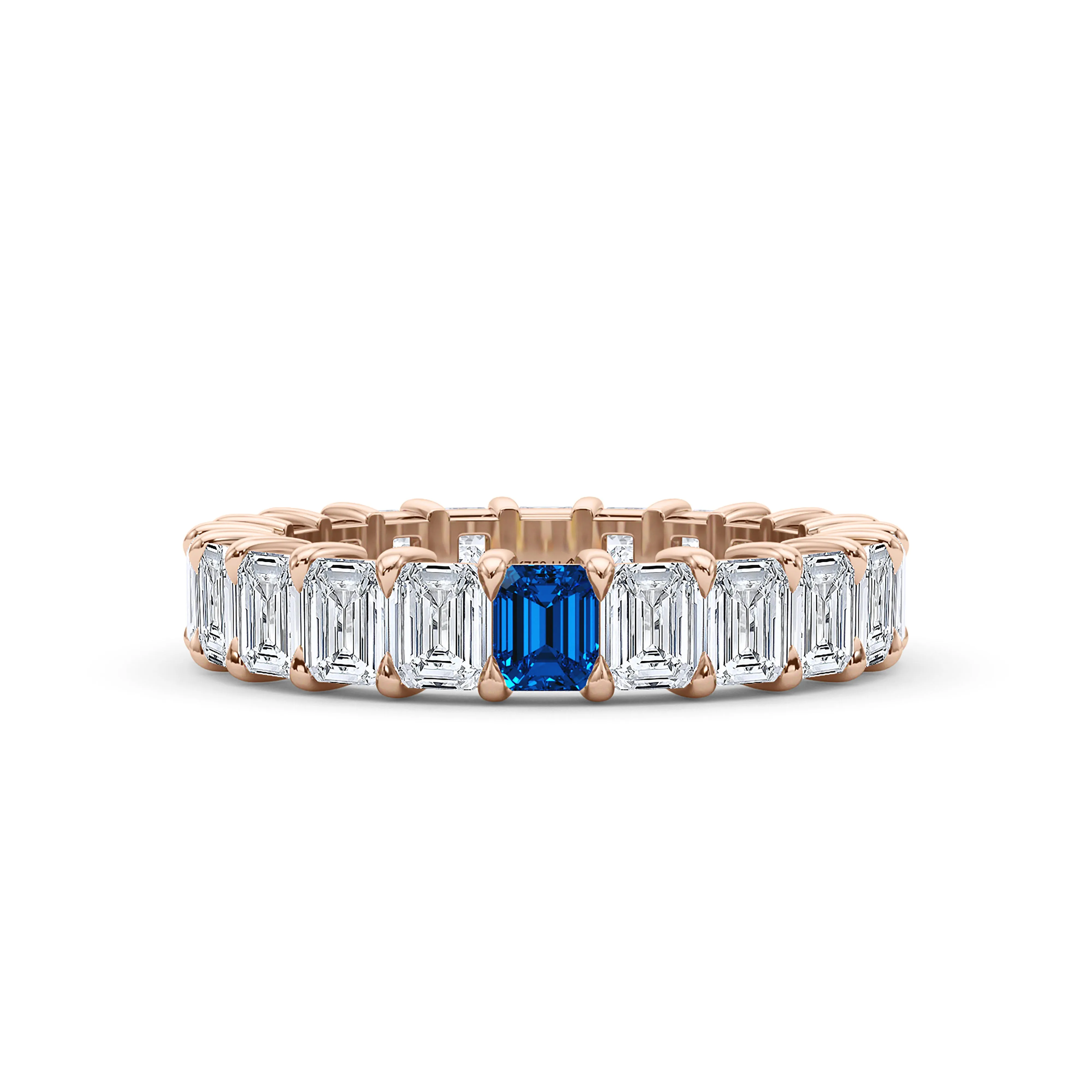 Emerald Cut Diamond & Birthstone Eternity Band