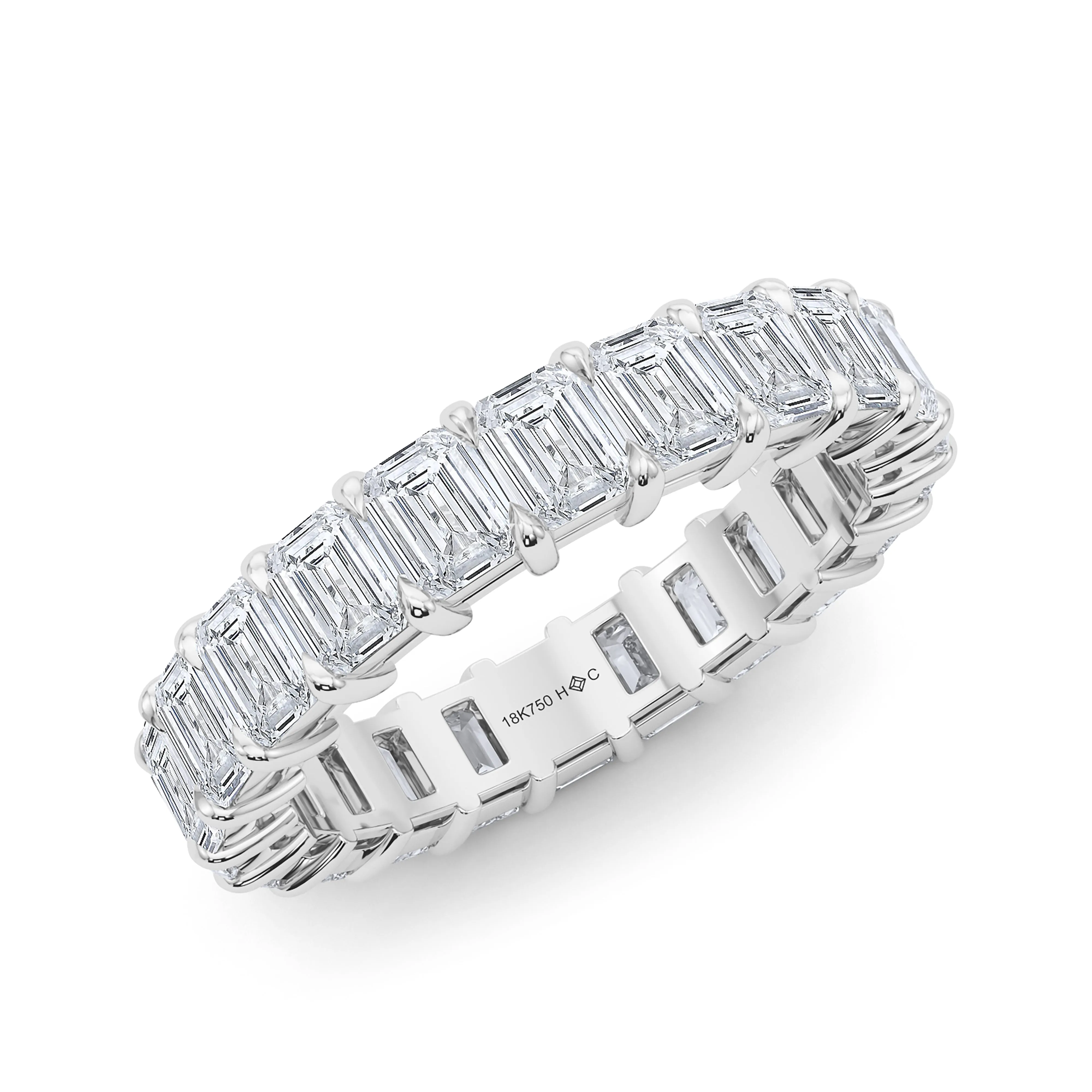 Emerald Cut Diamond & Birthstone Eternity Band