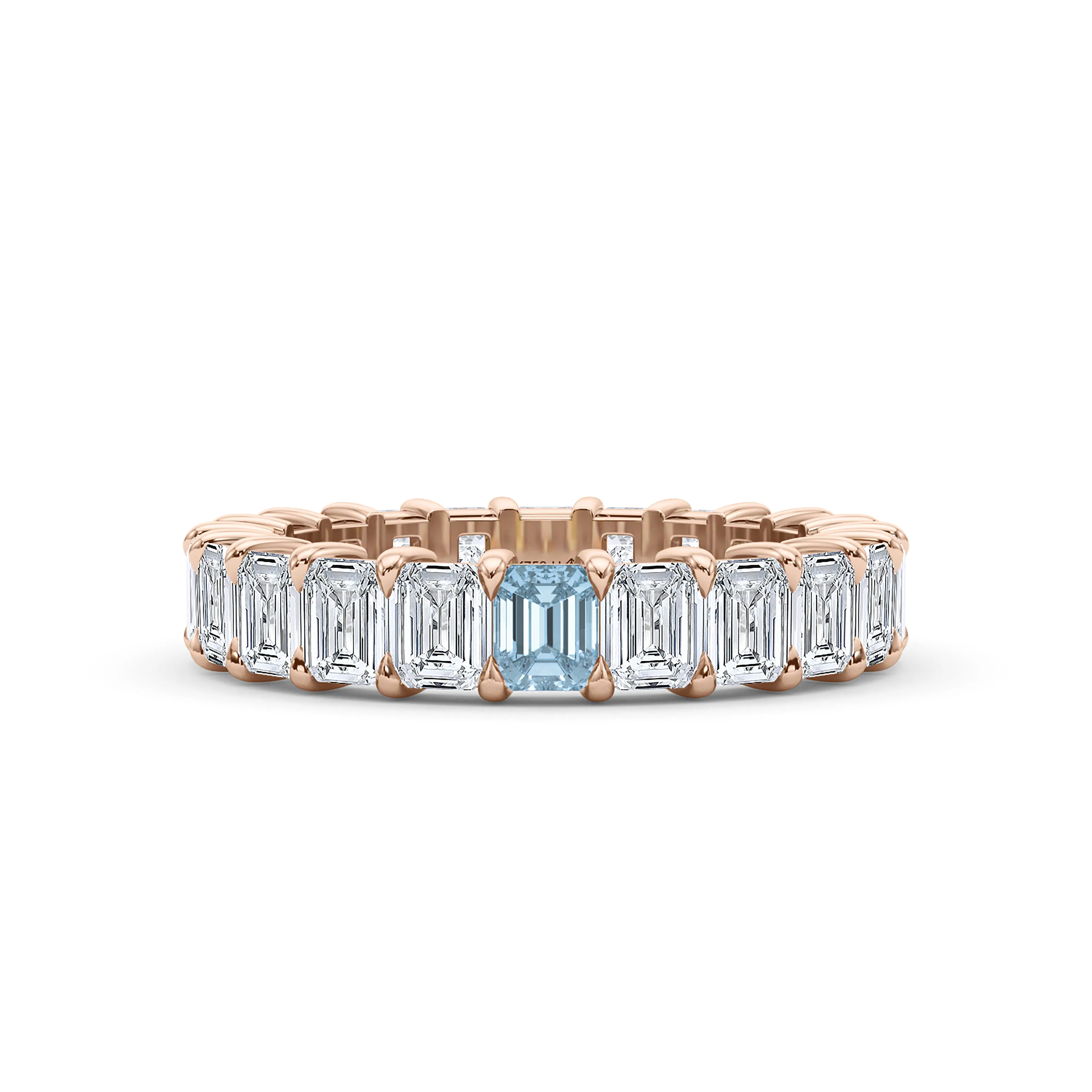 Emerald Cut Diamond & Birthstone Eternity Band