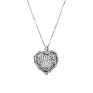 Enchanted Forest Heart Pendant Necklace with Diamonds