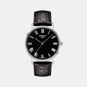 Everytime Men's Black Analog Leather Watch T1094101605300