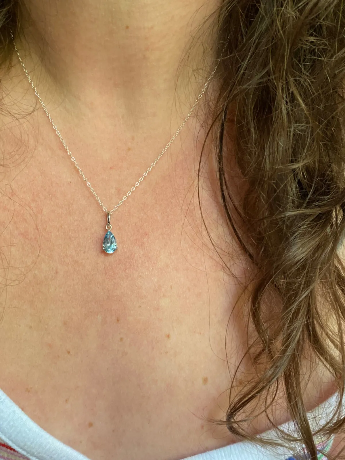 Faceted Gemstone Teardrop Necklace