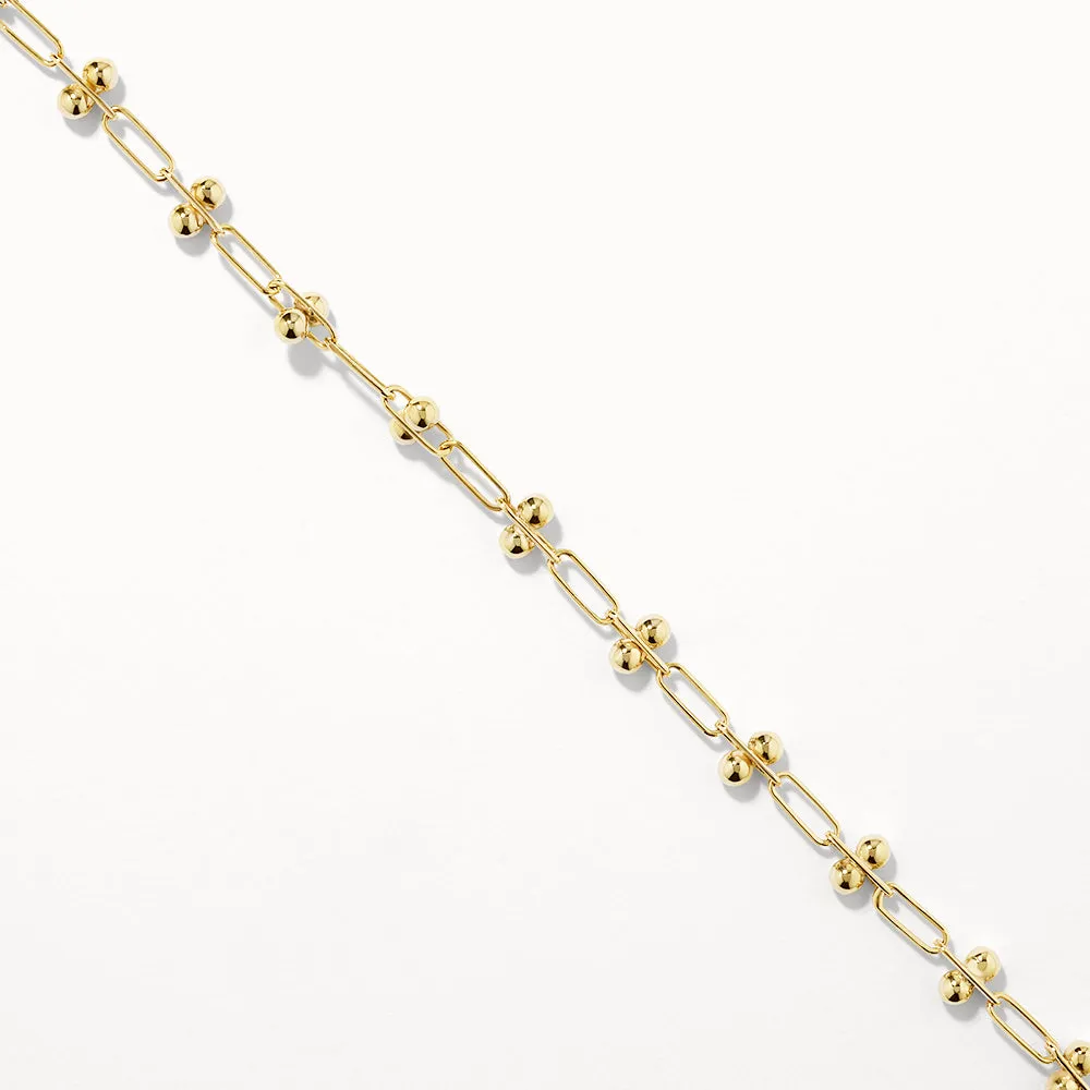 Fine Bauble Paperclip Chain Necklace in Gold