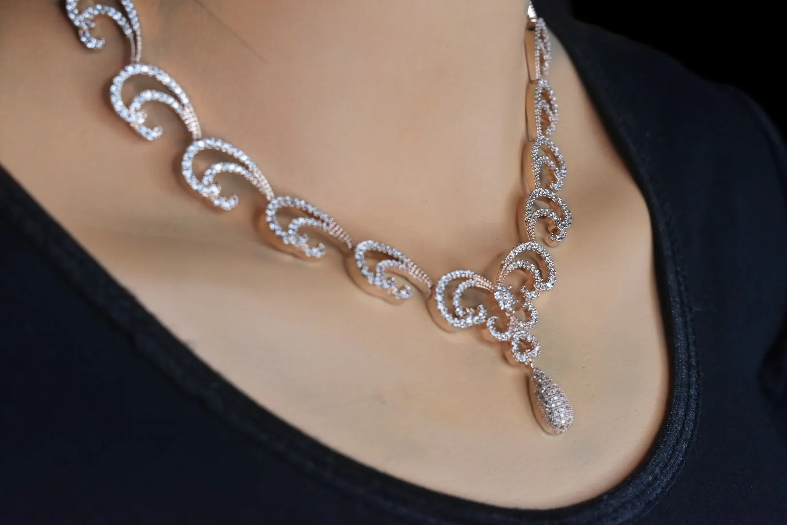 Floret American Diamonds Necklace set By Asp Fashion Jewellery