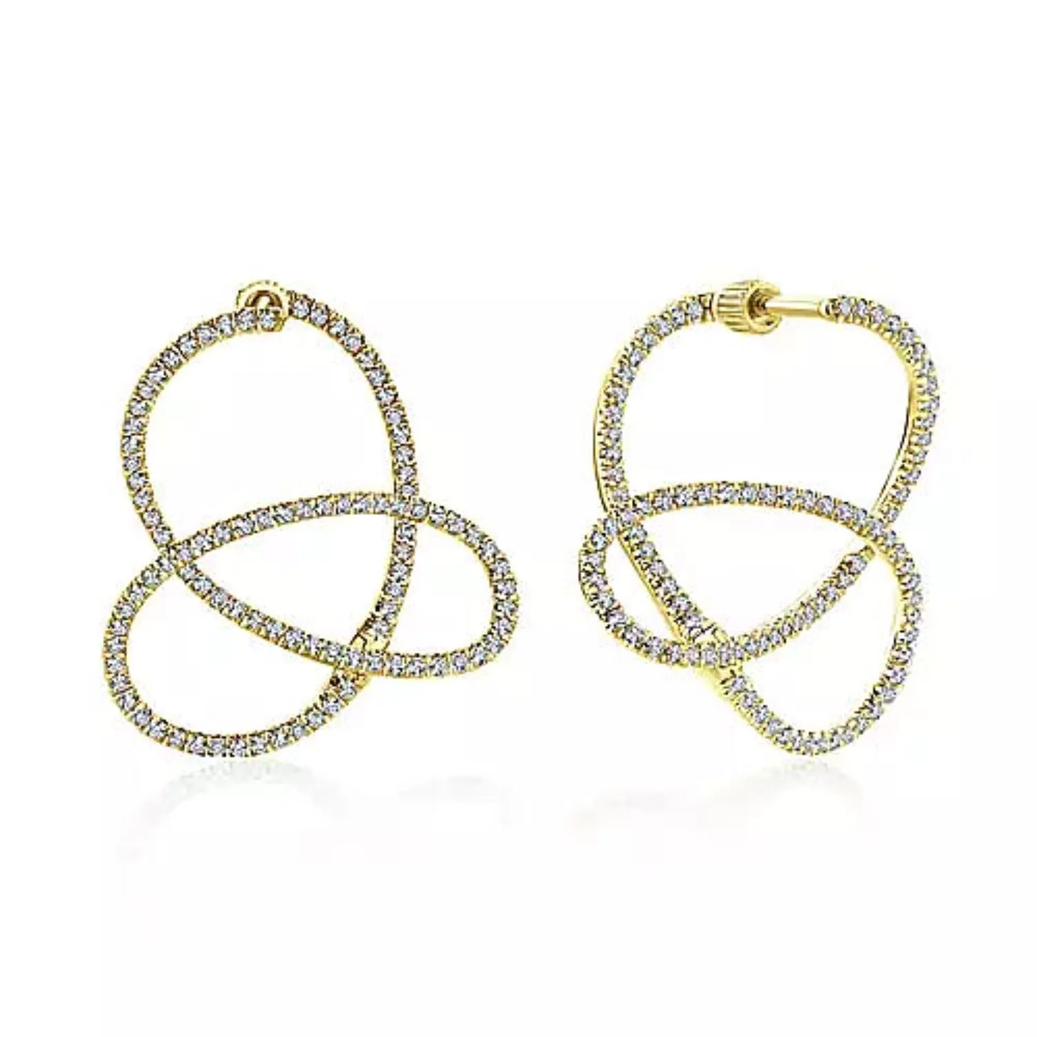 Gabriel & Co. "Diamond Swirl" Hoop Earrings