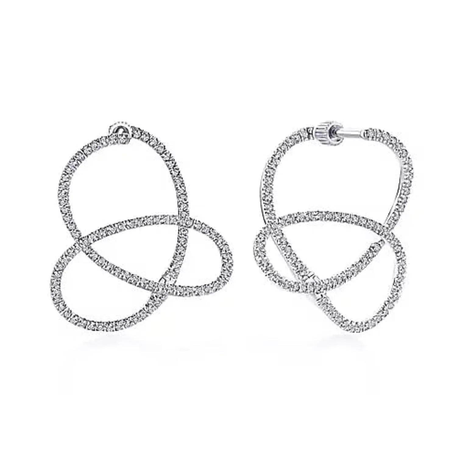 Gabriel & Co. "Diamond Swirl" Hoop Earrings