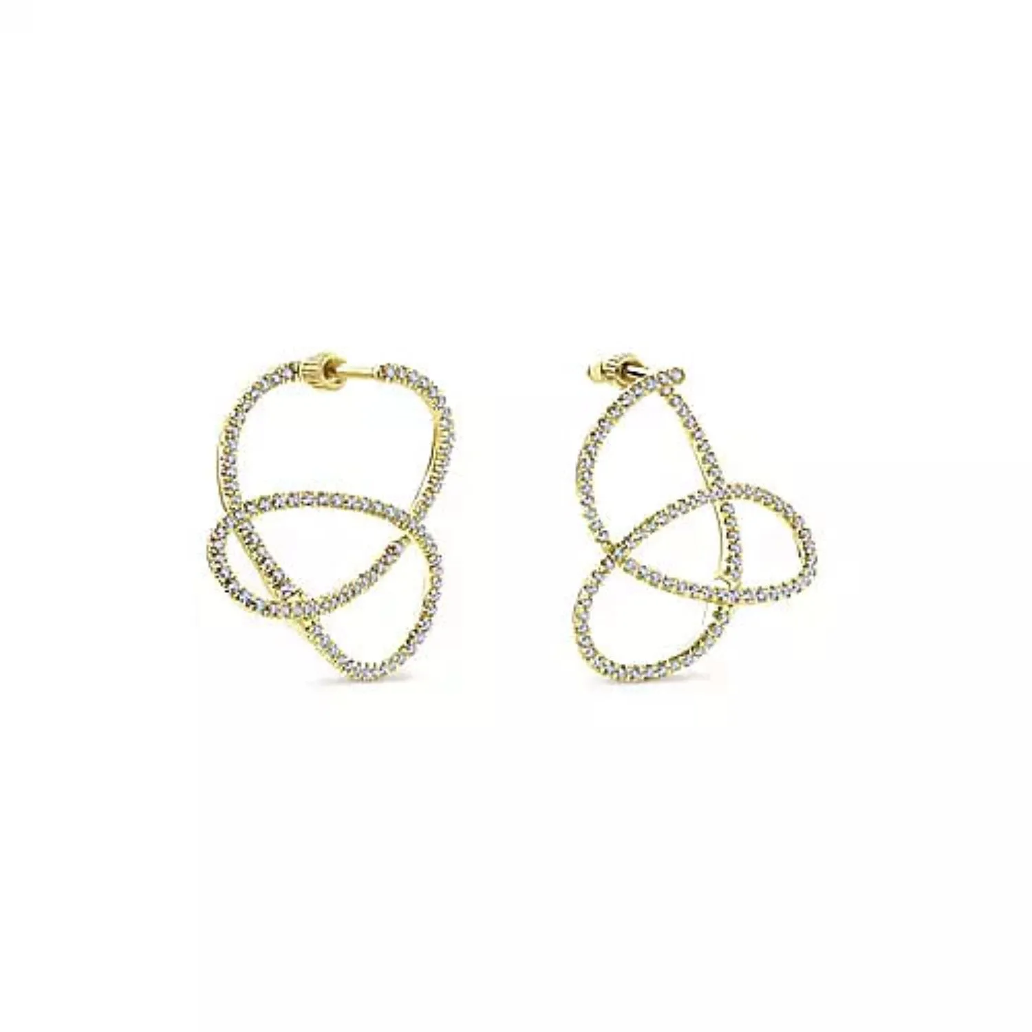 Gabriel & Co. "Diamond Swirl" Hoop Earrings