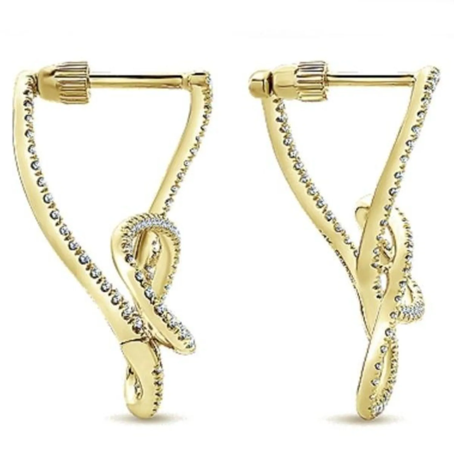 Gabriel & Co. "Diamond Swirl" Hoop Earrings