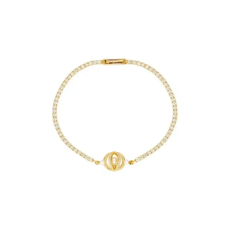 Georgini Majesty Freshwater Pearl Bracelet - Gold