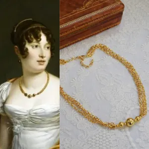 Golden Ball and Chain Necklace - Caroline Murat