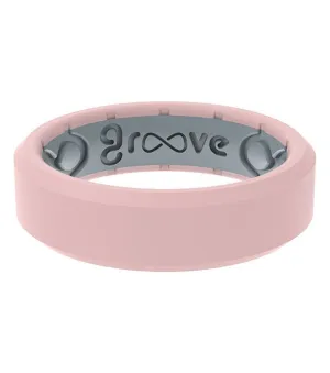 Groove Life Silicone Edge Thin Ring, Rose Quartz