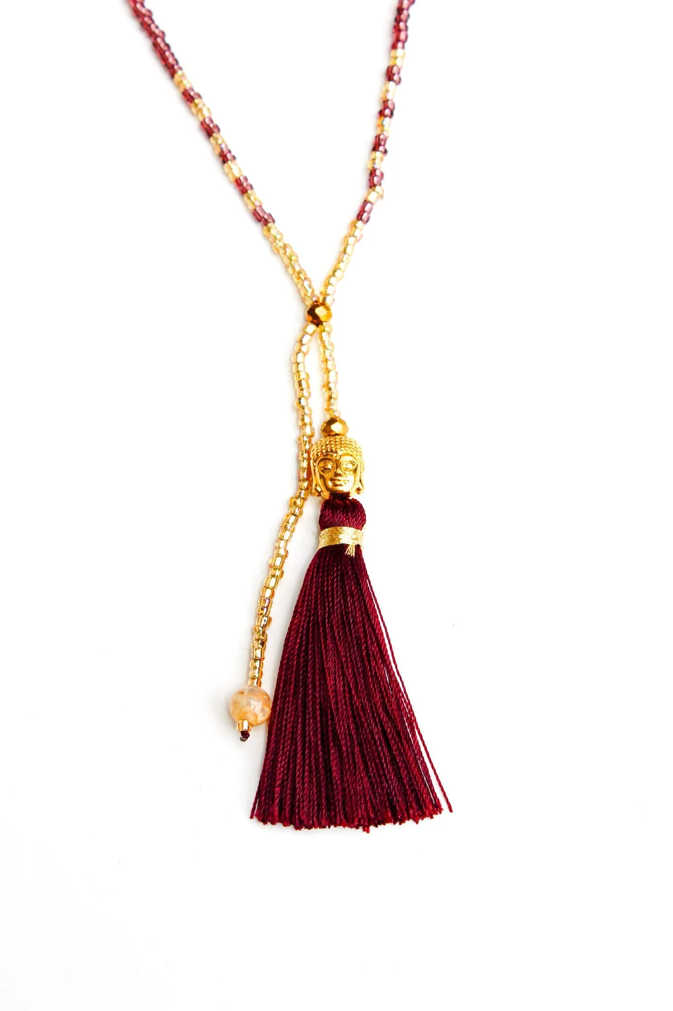 Happy Buddha Tassel Necklace