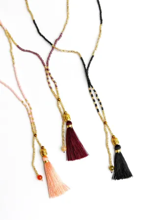 Happy Buddha Tassel Necklace