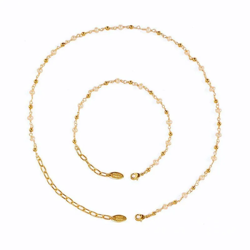 Harper Floating Pearls Bracelets, Gold Chain Vintage Gold Chain | Minimalist Chic