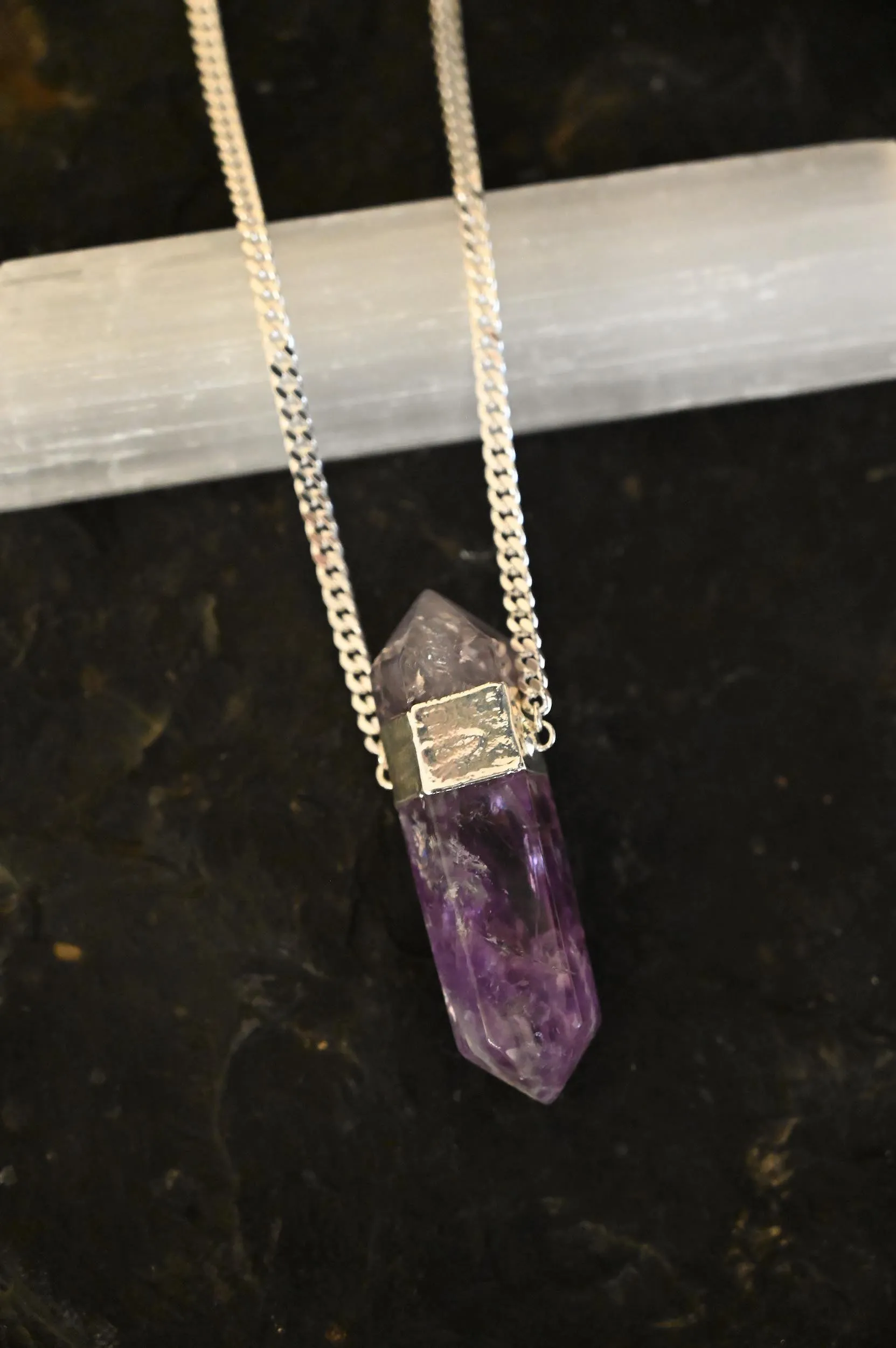 Highest Self Amethyst Silver Necklace