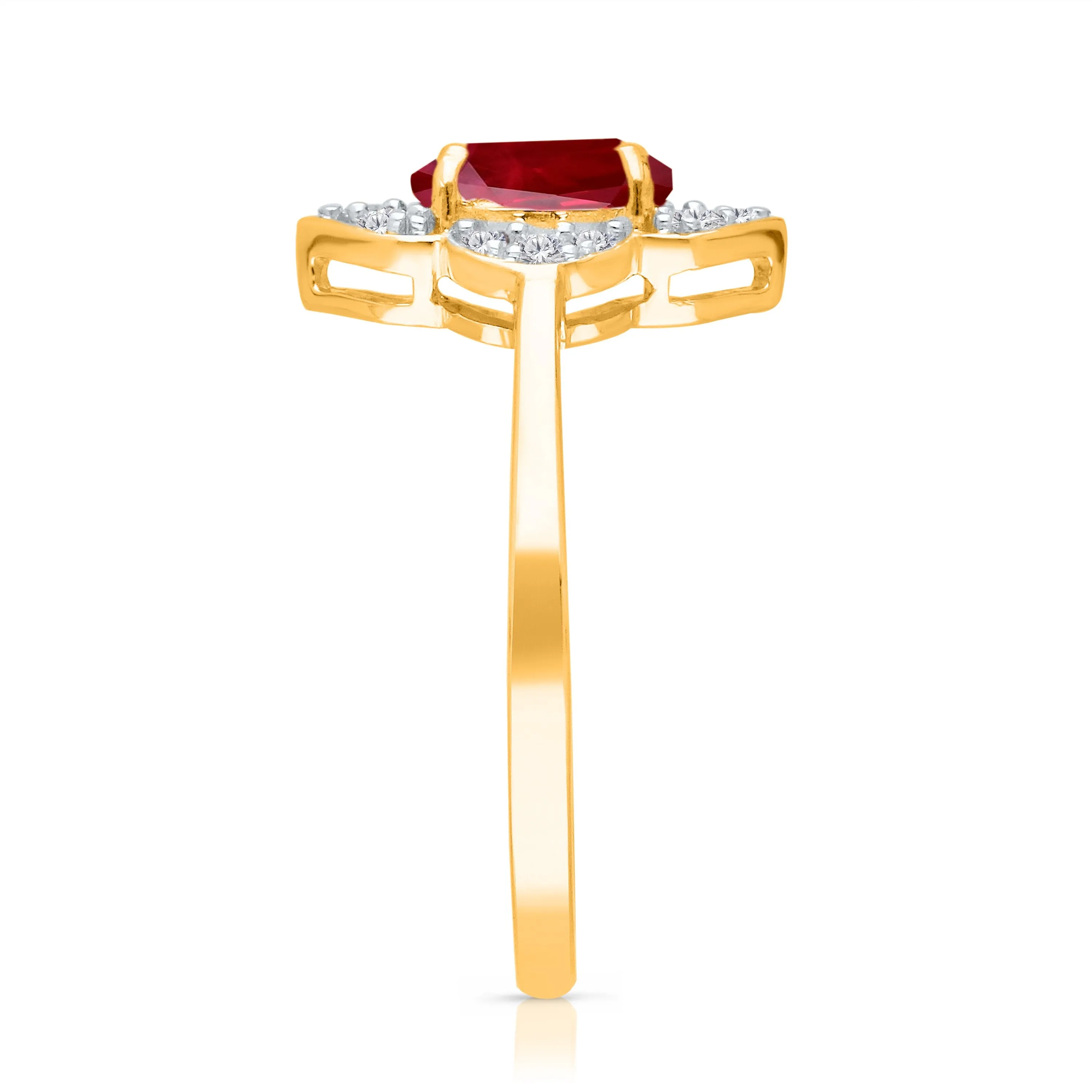 Kallati Heirloom Ruby & Diamond Ring in 14K Yellow Gold