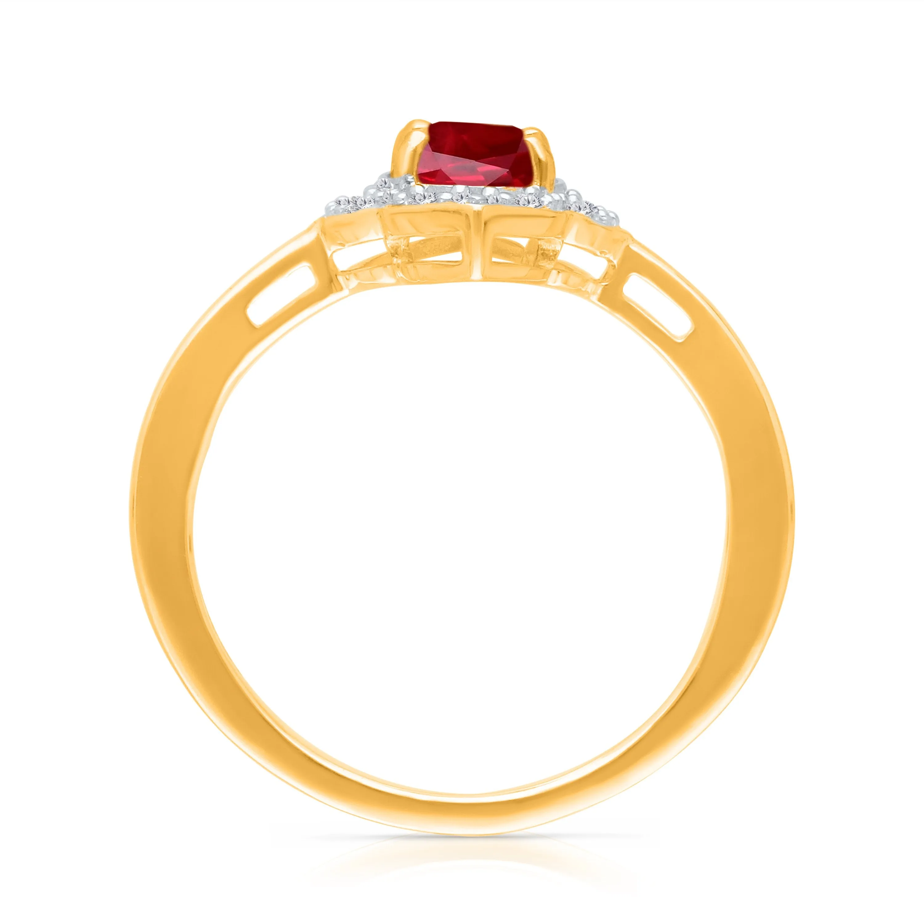 Kallati Heirloom Ruby & Diamond Ring in 14K Yellow Gold