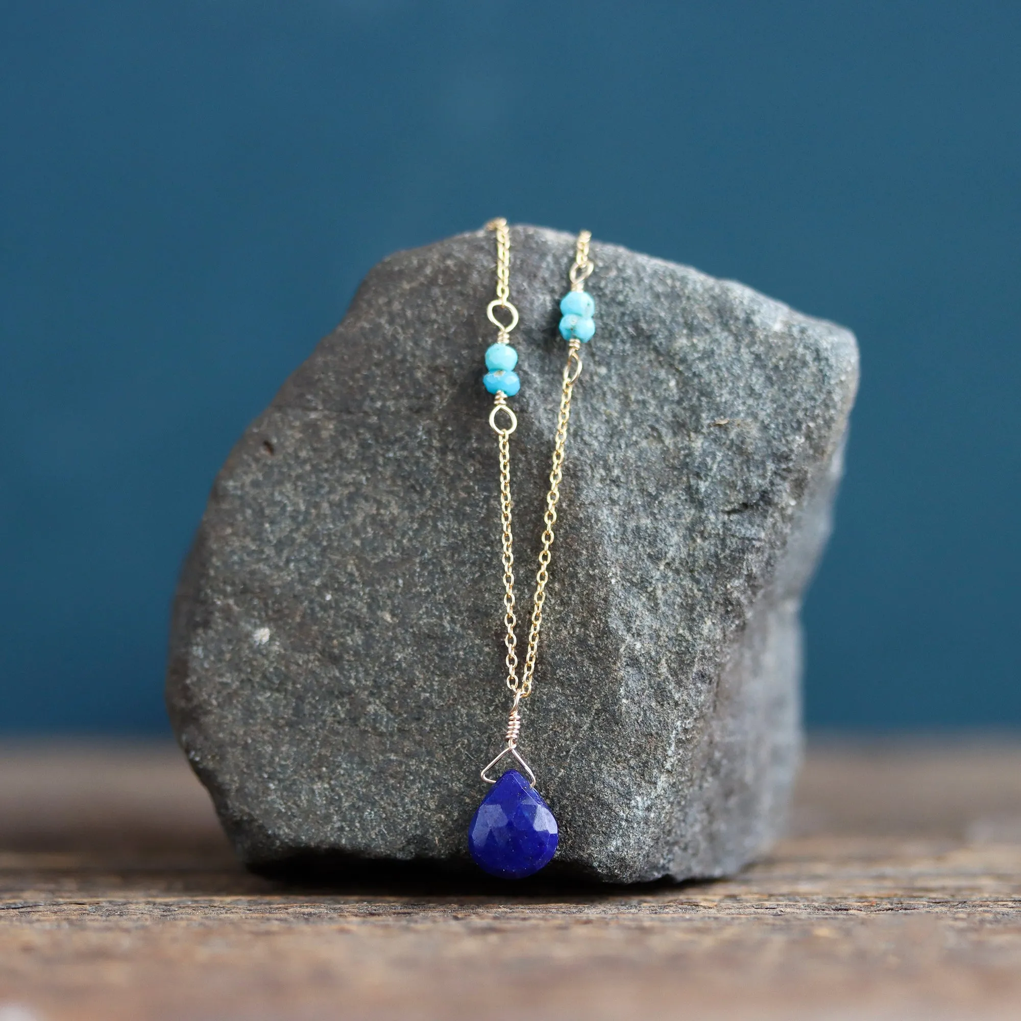 Lapis Lazuli Necklace With Turquoise Details