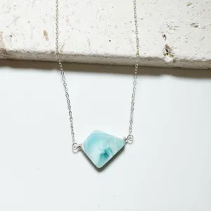 Larimar solitaire necklace in silver