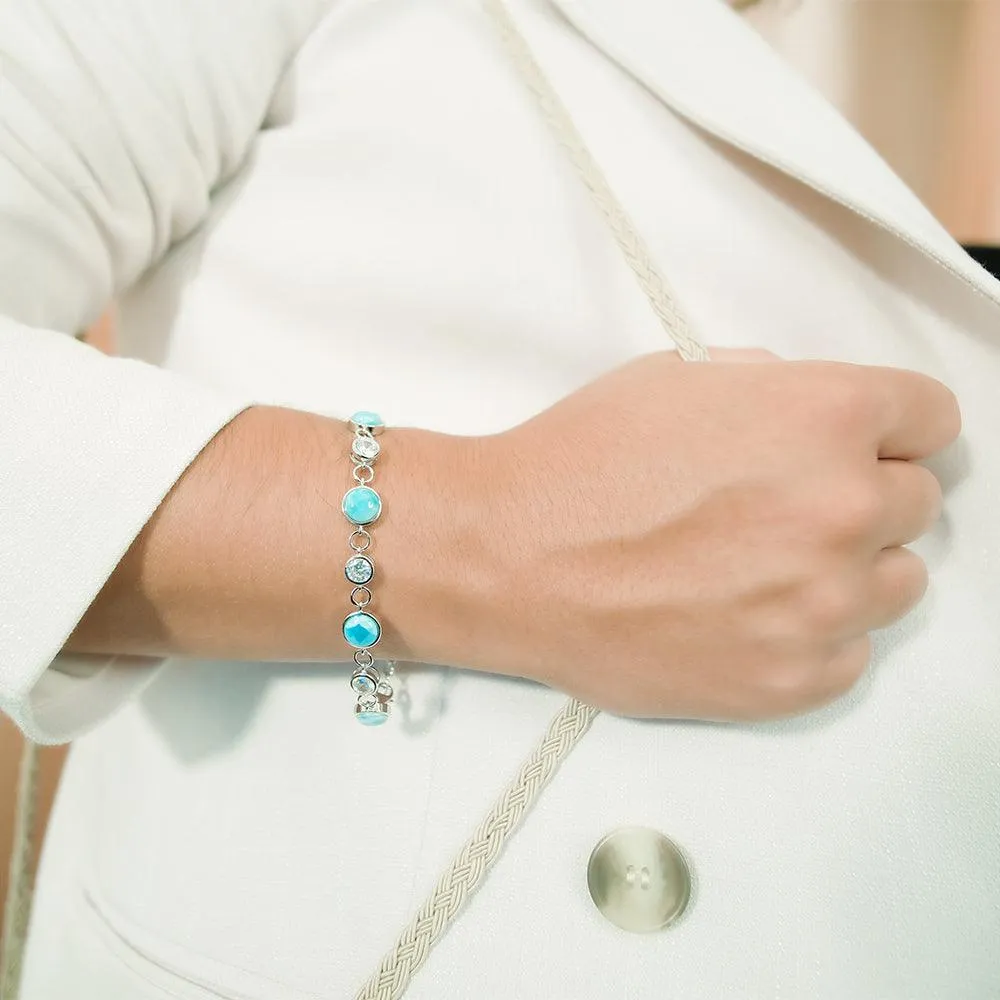 Larimar Water and Air Infinity Bracelet