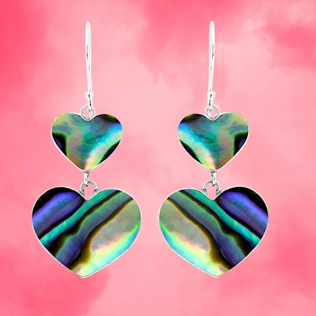 Love Hearts Abalone Earrings