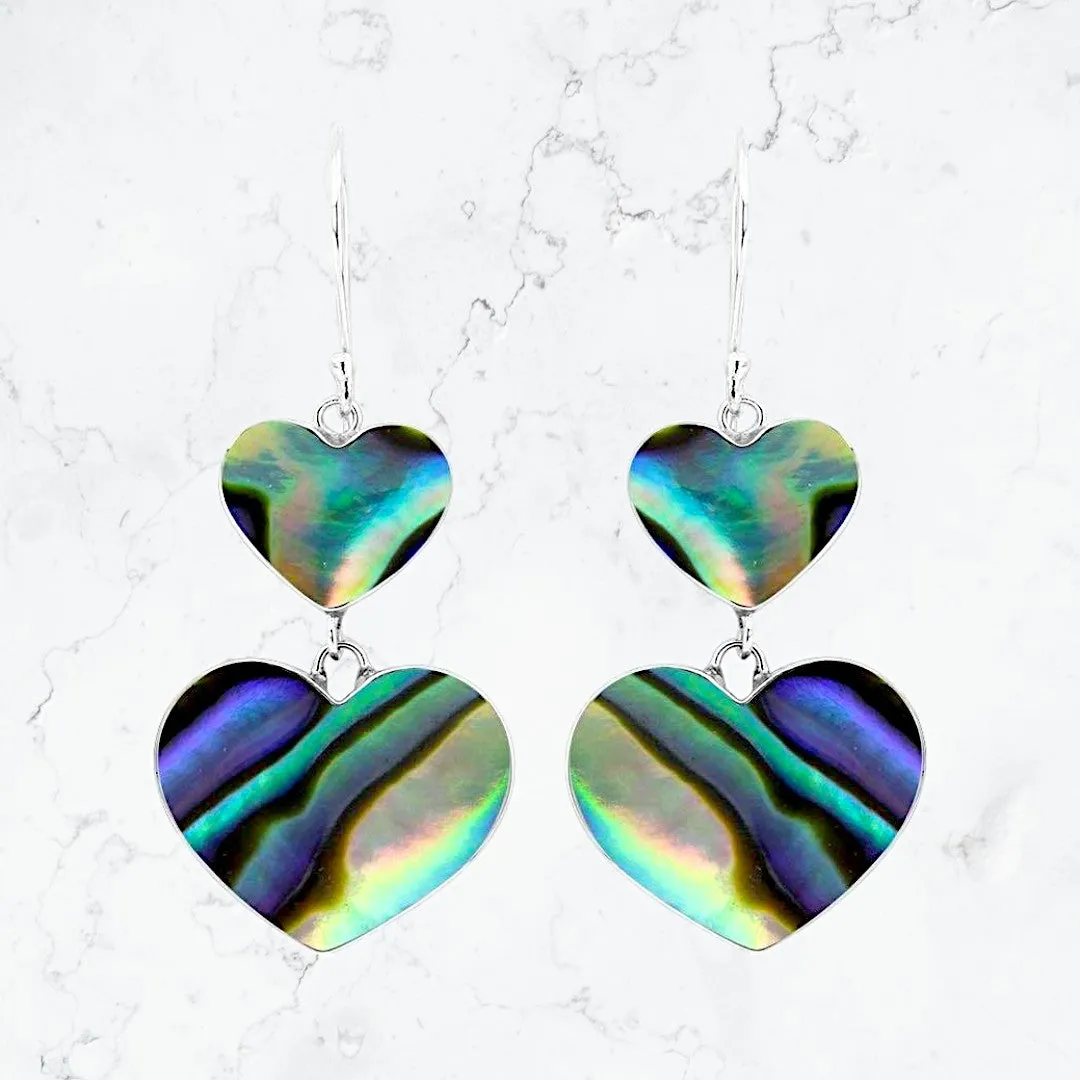 Love Hearts Abalone Earrings