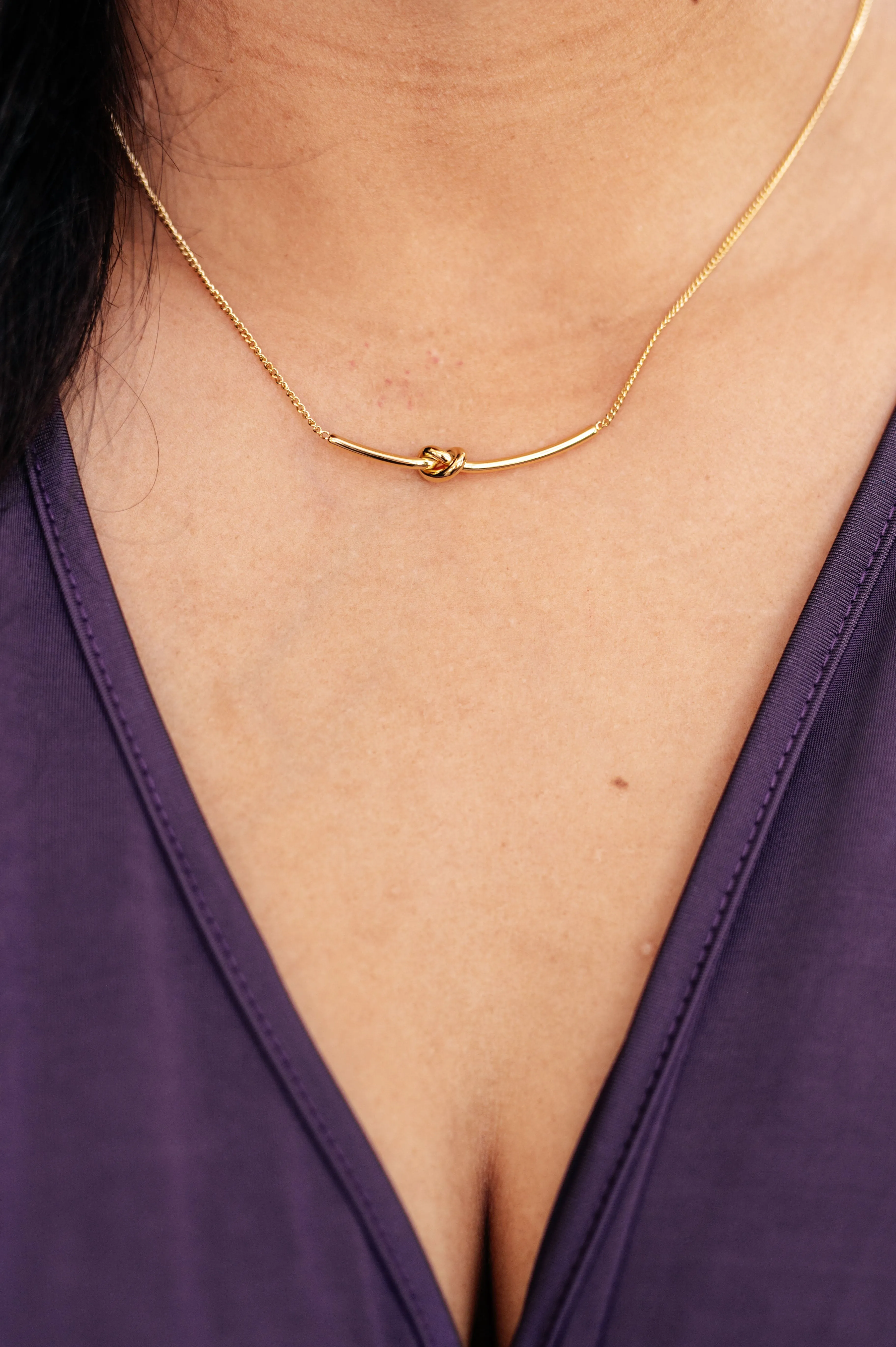 Love Knot Bar Necklace - 3/28