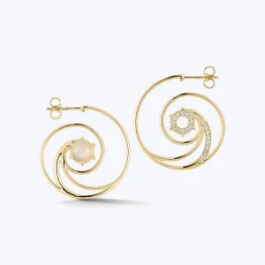 Lunasea Moonstone Hoop Earrings