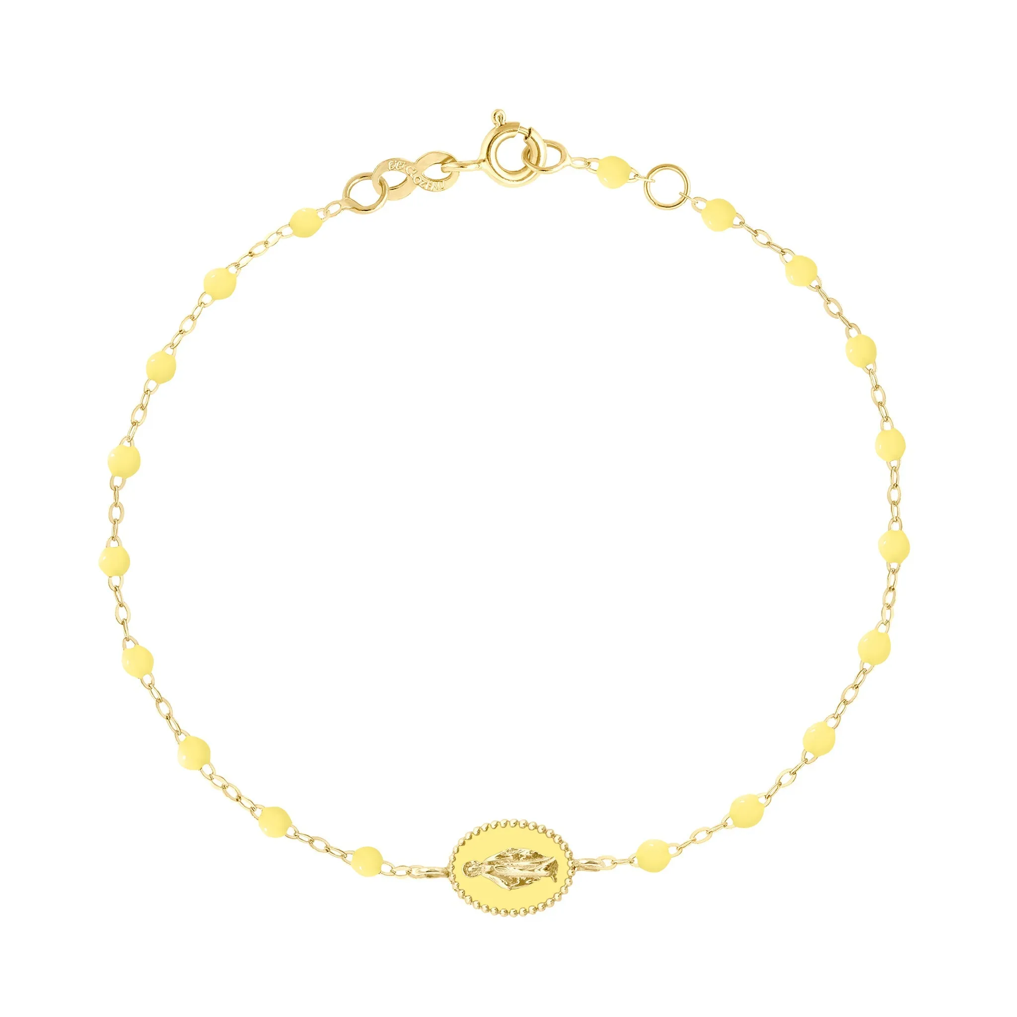 Madone resin charm Classic Gigi Mimosa Necklace, Yellow Gold, 6.7"