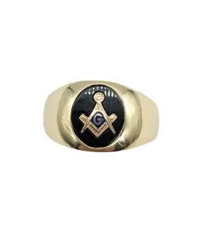 Men's Black Masonic Ring