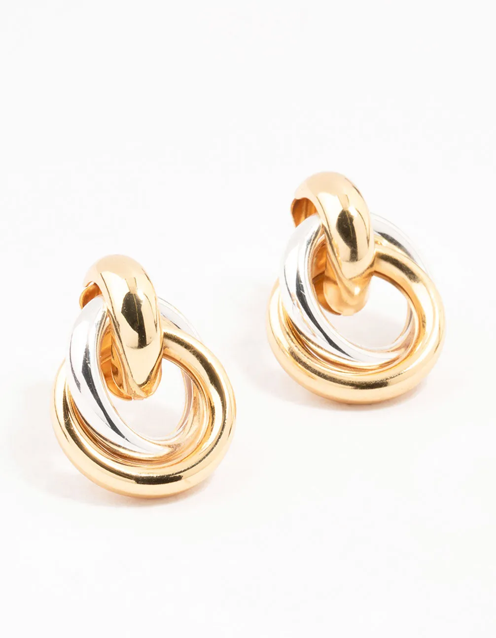 Mixed Metals Vintage Stud Earrings