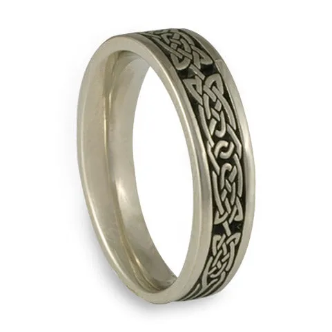 Narrow Galway Bay Wedding Ring in 14K White Gold