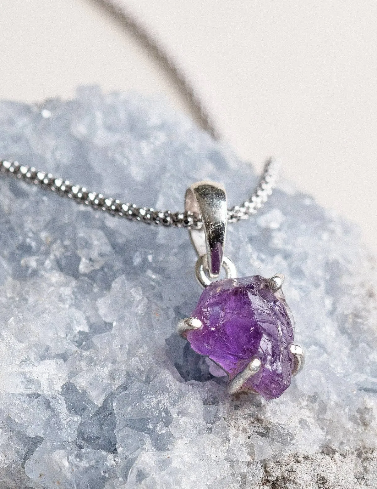 Natural Amethyst Pendant Necklace