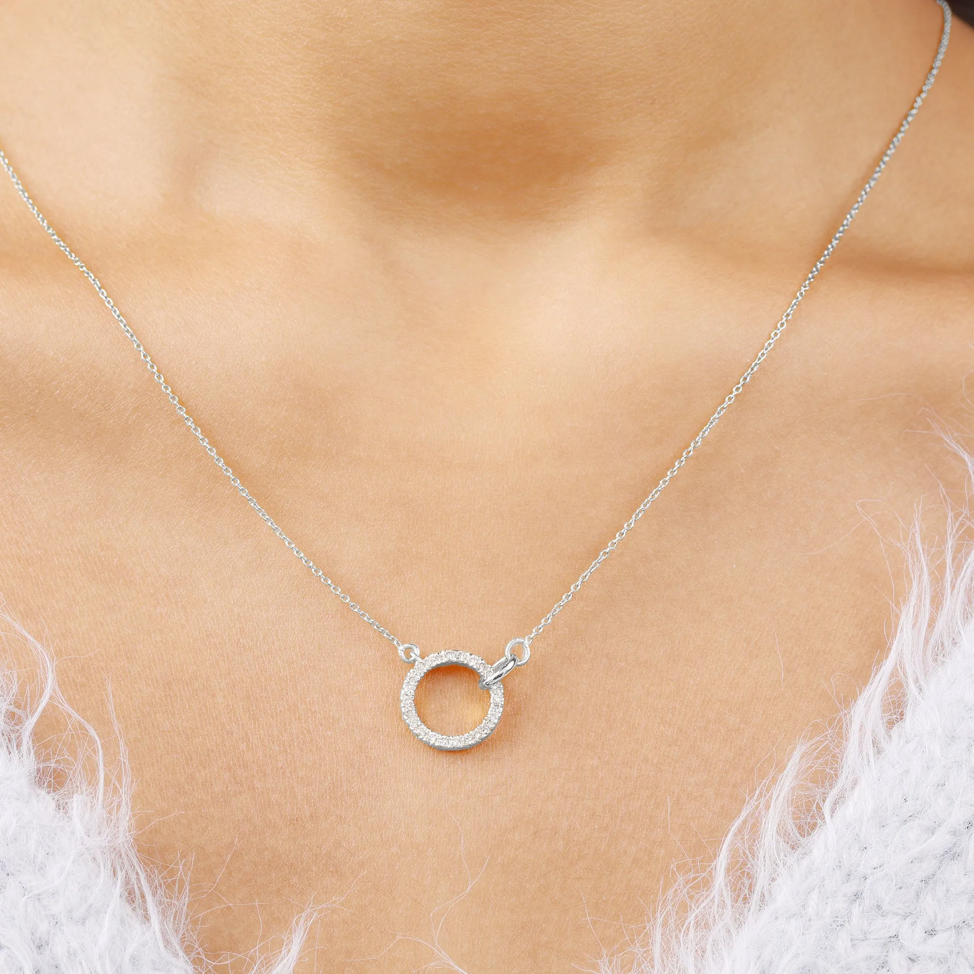 Natural Diamond Eternity Minimal Necklace