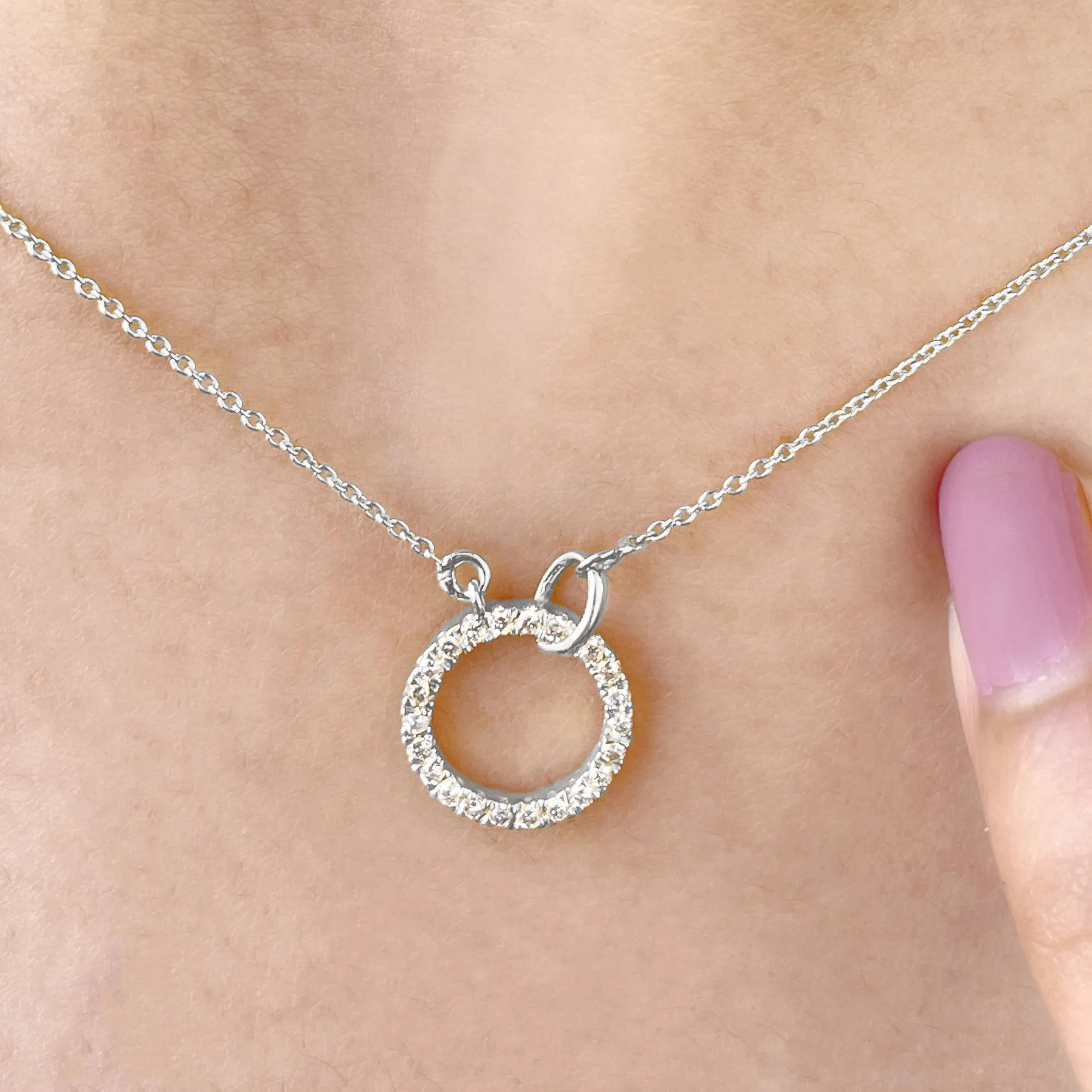 Natural Diamond Eternity Minimal Necklace