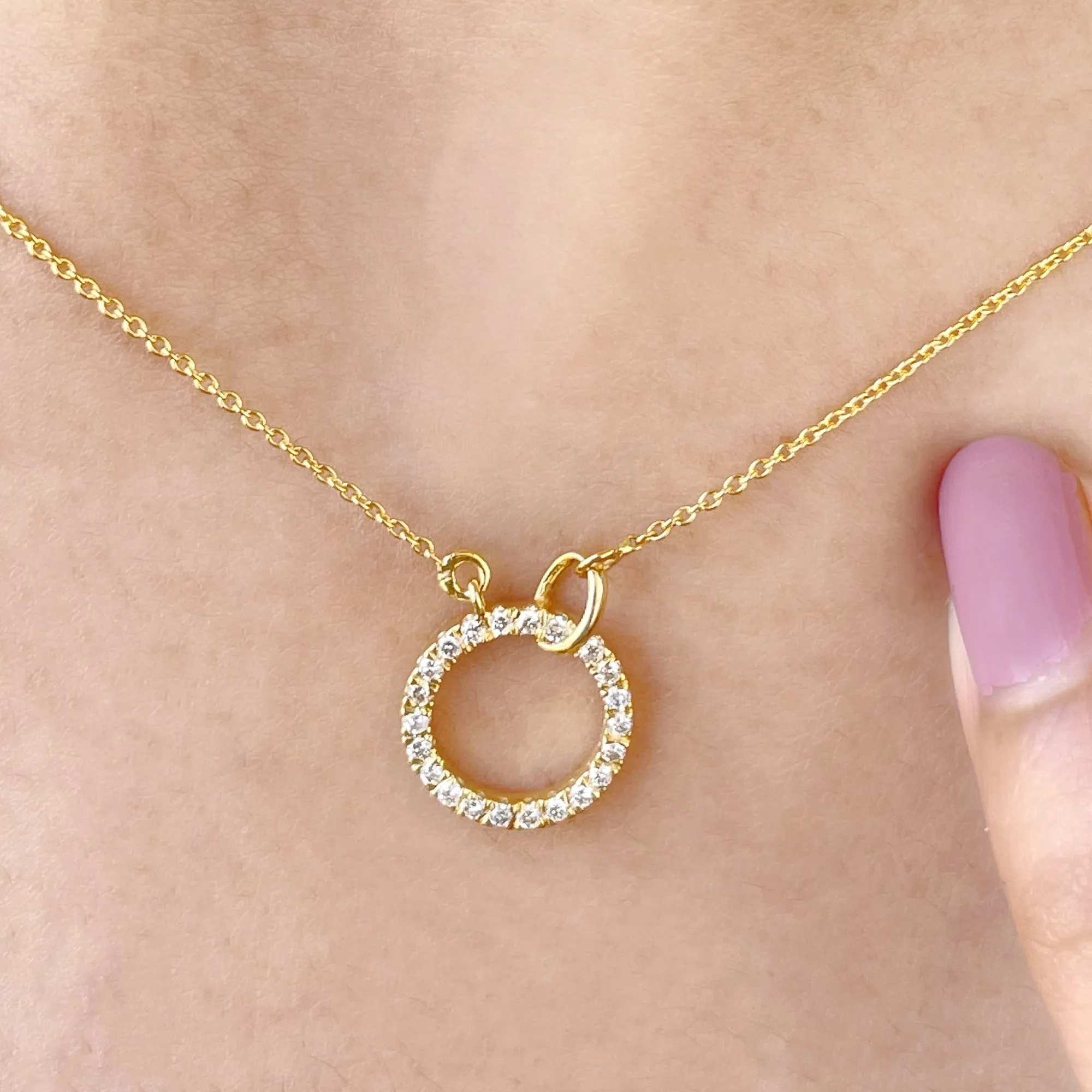 Natural Diamond Eternity Minimal Necklace