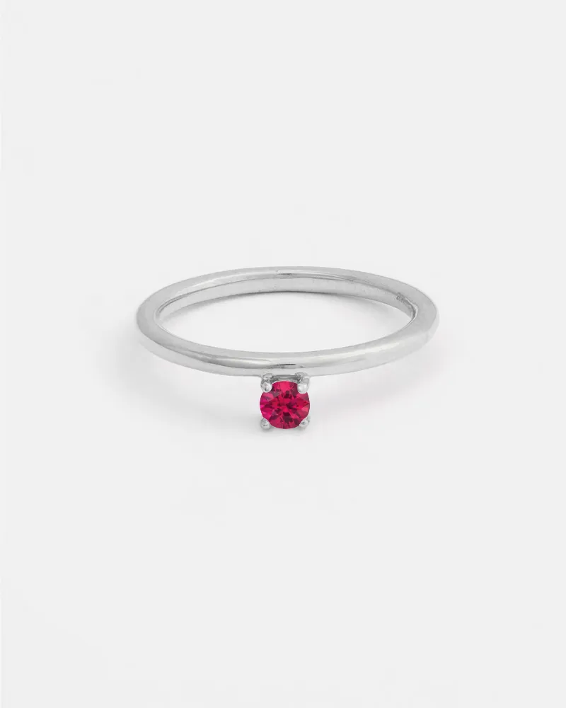 Novella Solitaire Ring in Silver with Ethical Birthstone