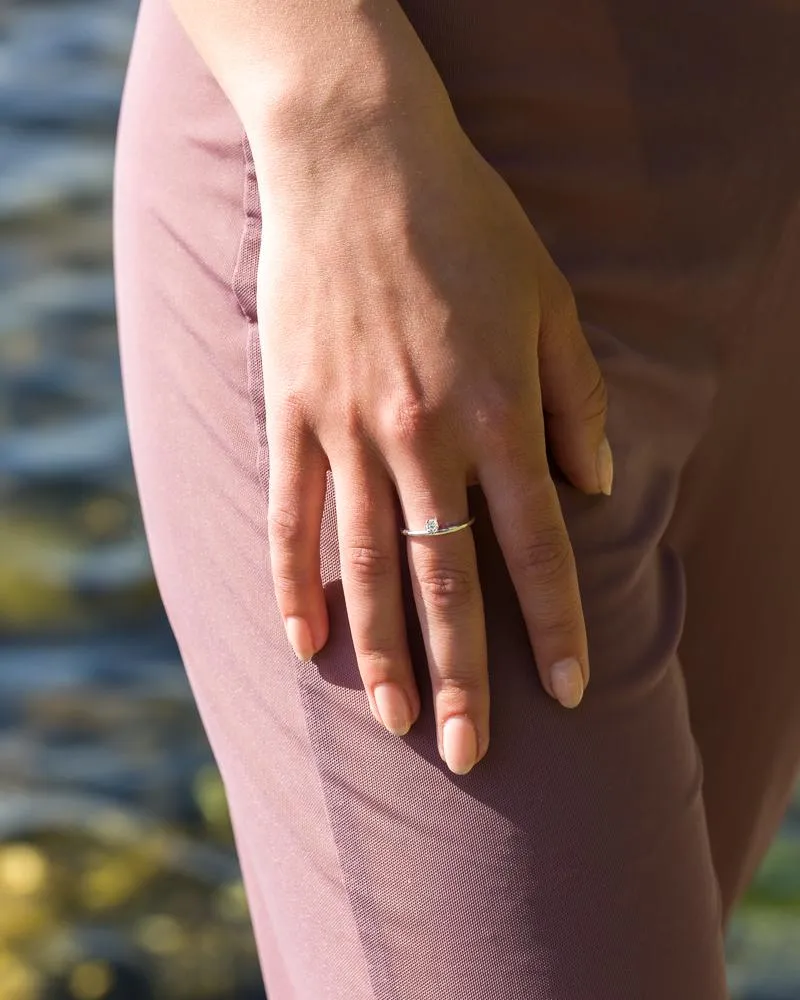 Novella Solitaire Ring in Silver with Ethical Birthstone