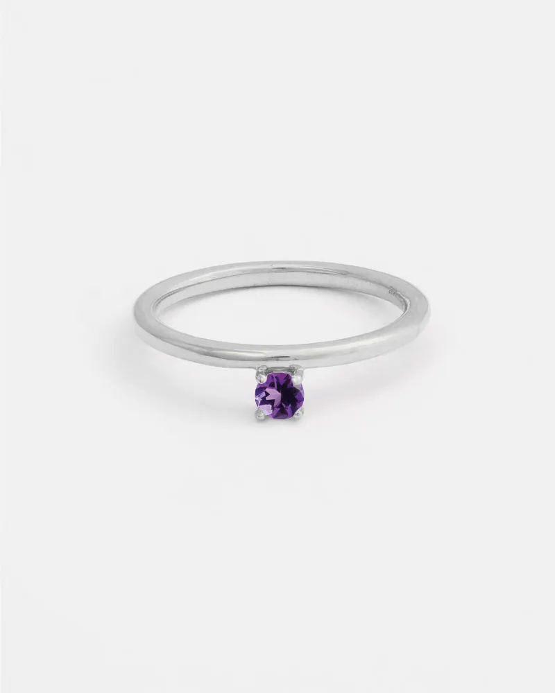 Novella Solitaire Ring in Silver with Ethical Birthstone