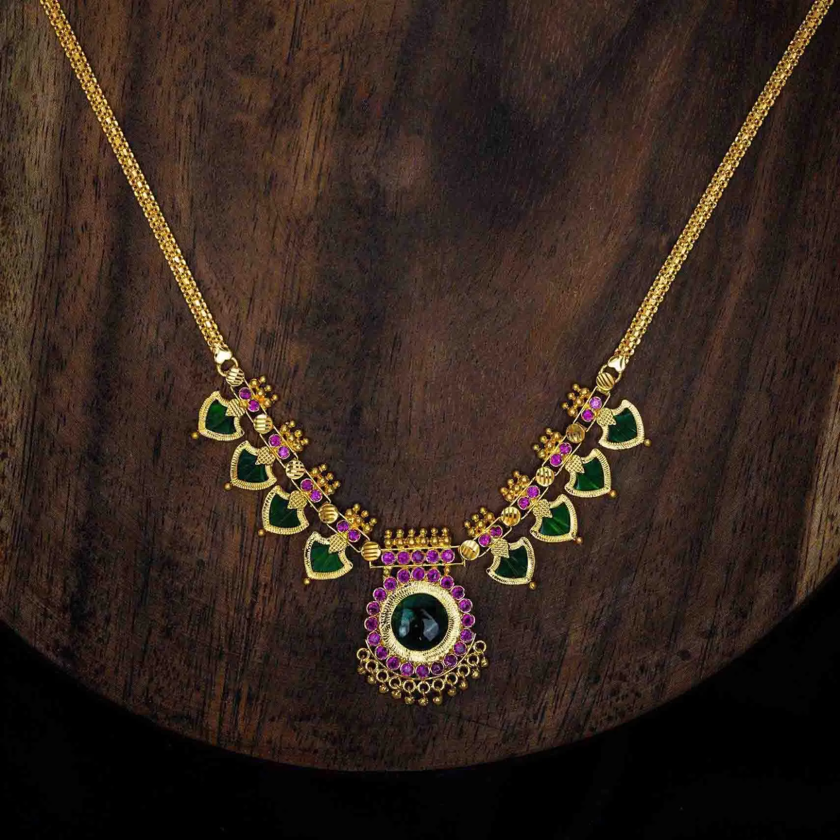 Palakka Necklace with Locket PSPKNPG3-095