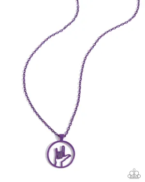 Paparazzi PREORDER Abstract ASL Purple Necklace & Earring Set