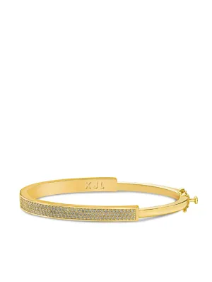 Pave CZ Half Wide Bangle